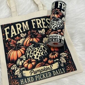 Farm Fresh Pumpkin Tote and Tumbler Set